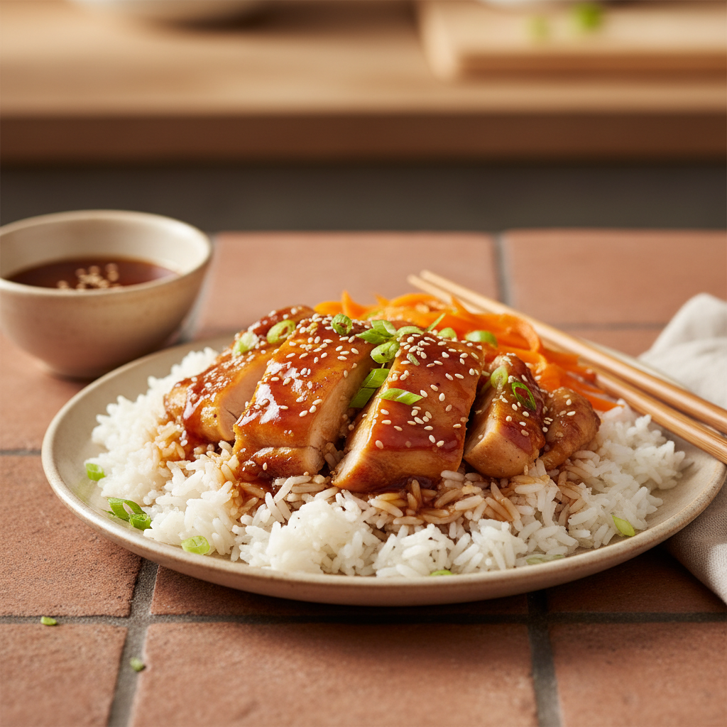 Poulet Teriyaki aux Carottes et Riz