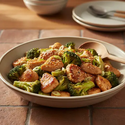 Stir-Fried Chicken and Broccoli with Light Sauce
