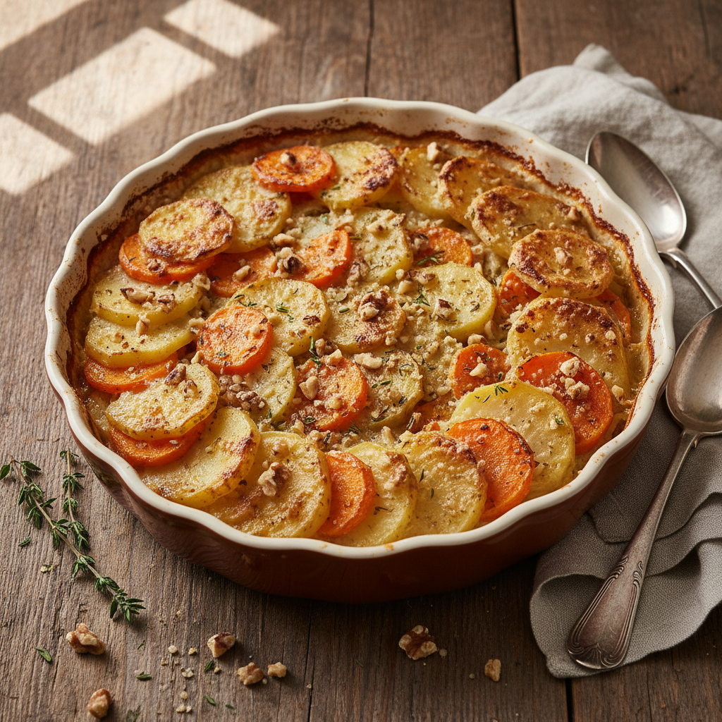 Gratin de Pommes de Terre aux Noix Concassées
