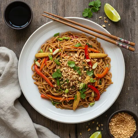 Simplified Pad Thai with Vegetables