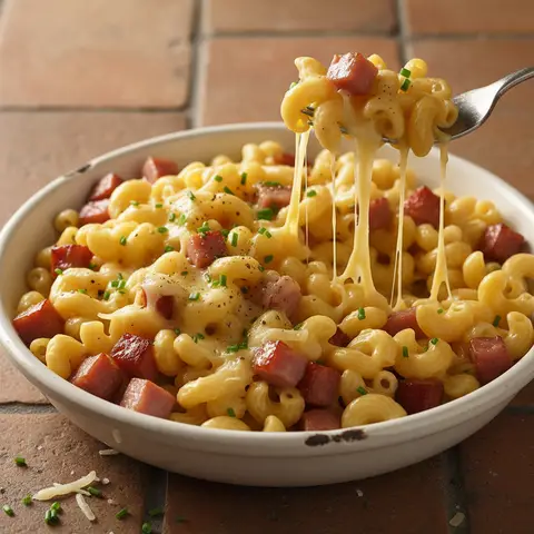 Pasta mit Gruyère und Schinken