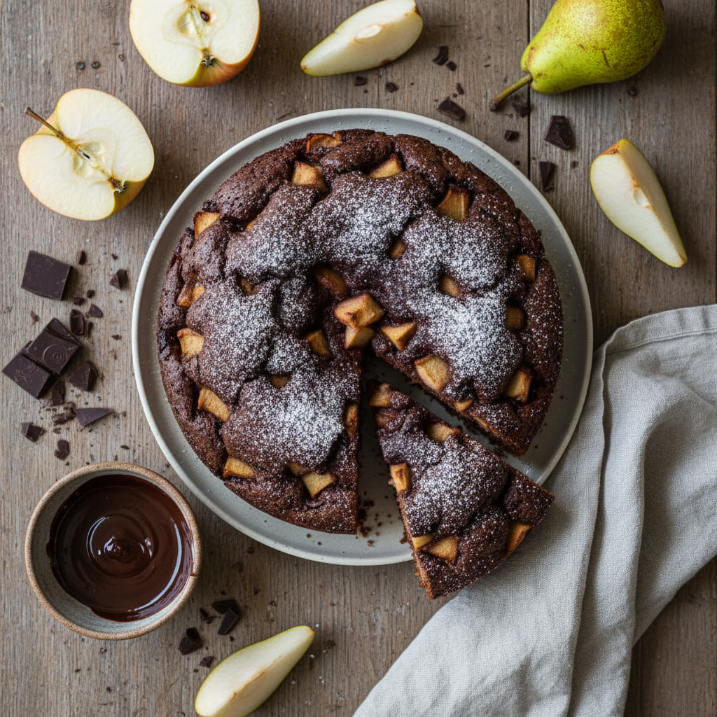 Gâteau Chocolat-Fruits Simple