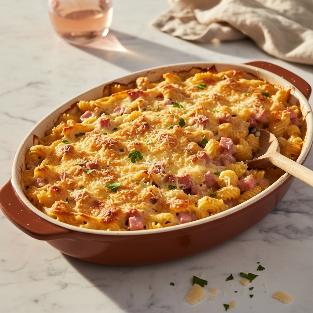 Gratin de Pâtes Jambon-Parmesan