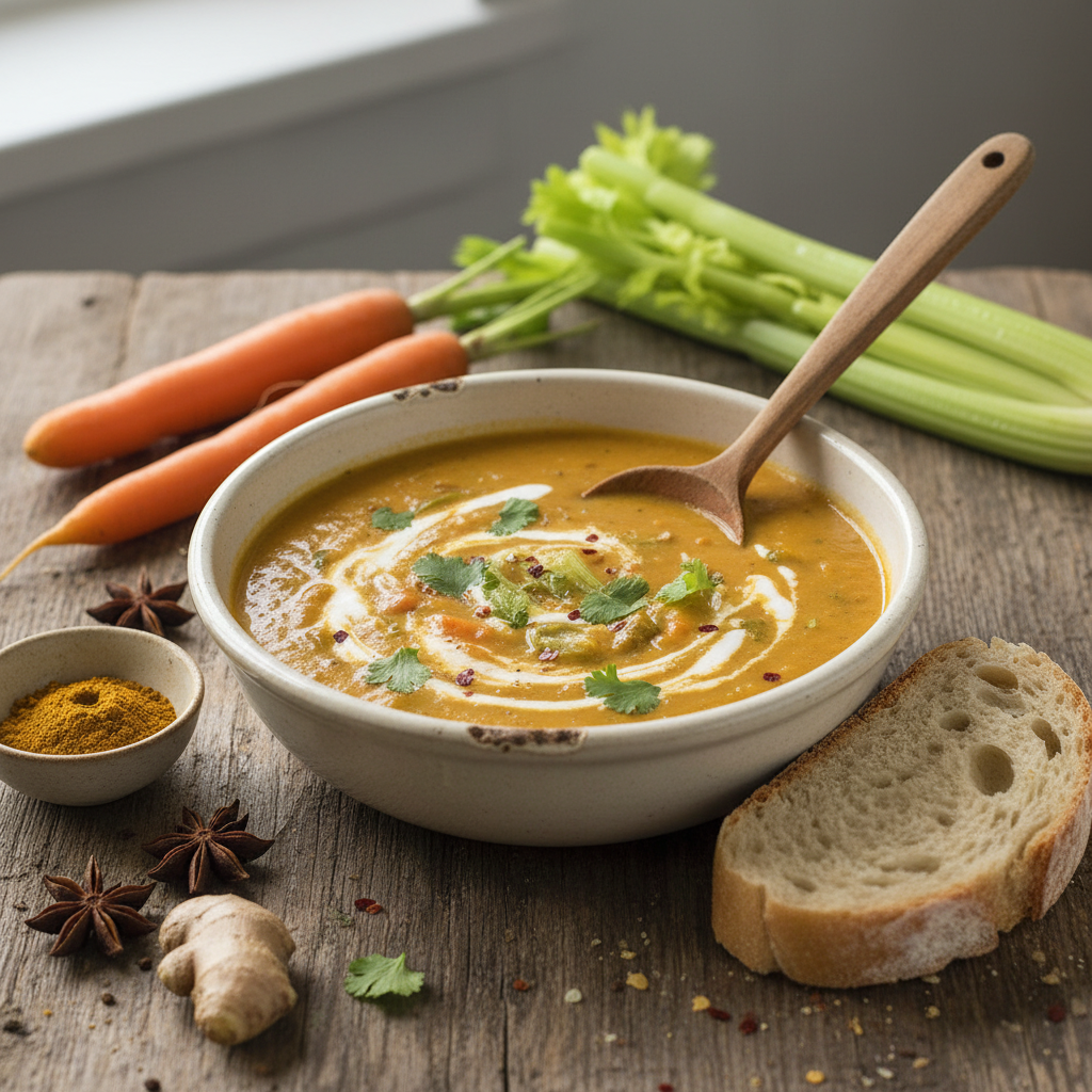 Soupe de Carottes et Céleri au Curry