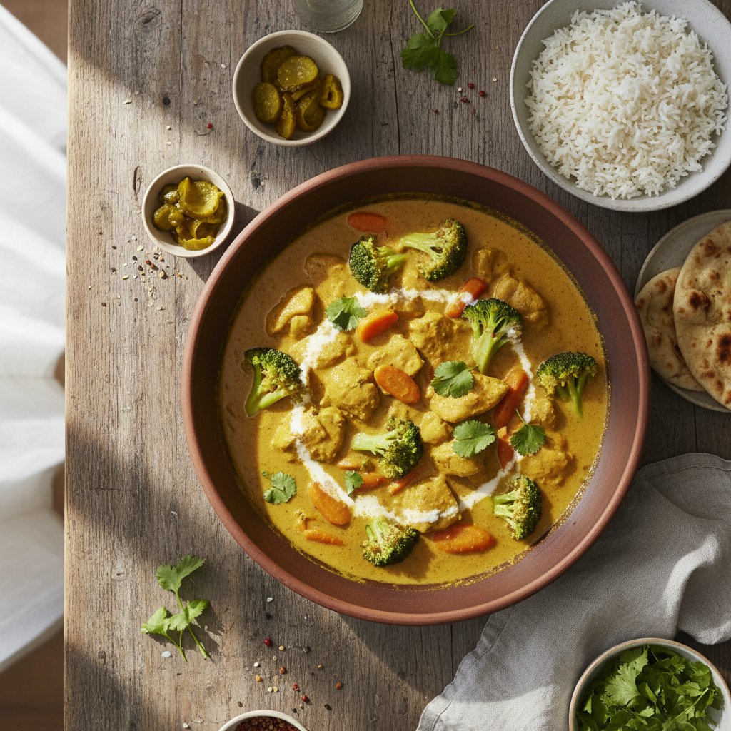 Curry de poulet au lait de coco