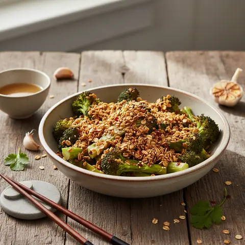 Roasted Broccoli with Crispy Oat Topping