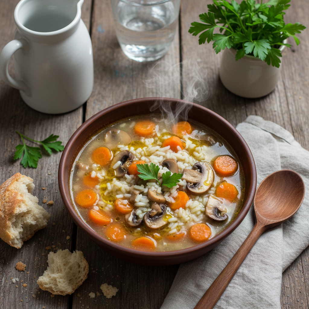 Soupe de légumes et riz