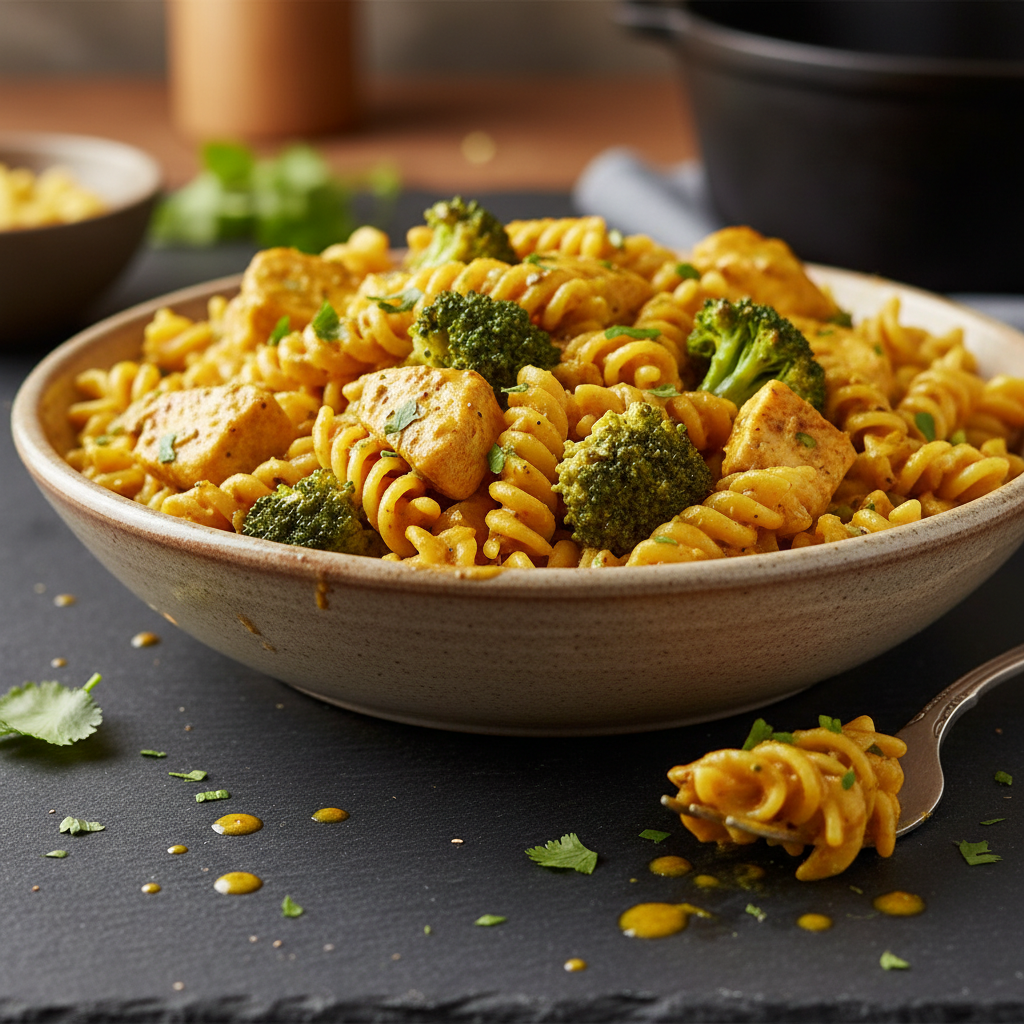 Pâtes au Curry Poulet et Brocoli