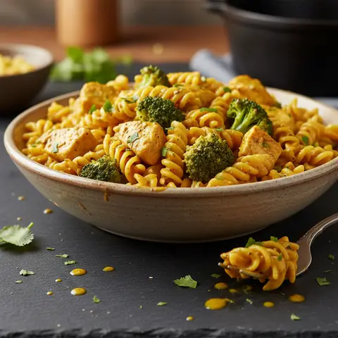 Curry Chicken and Broccoli Pasta