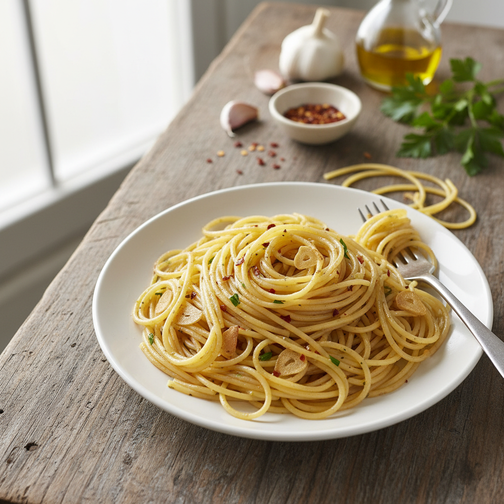 Spaghettis à l'ail et à l'huile (Aglio e Olio)