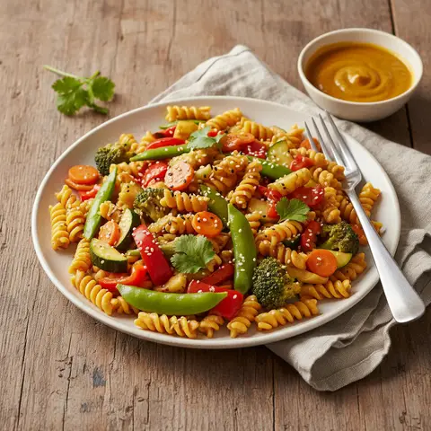 Pasta mit Curry und Gemüse