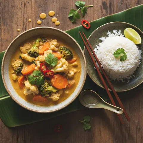 Thai Vegetable Curry with Rice