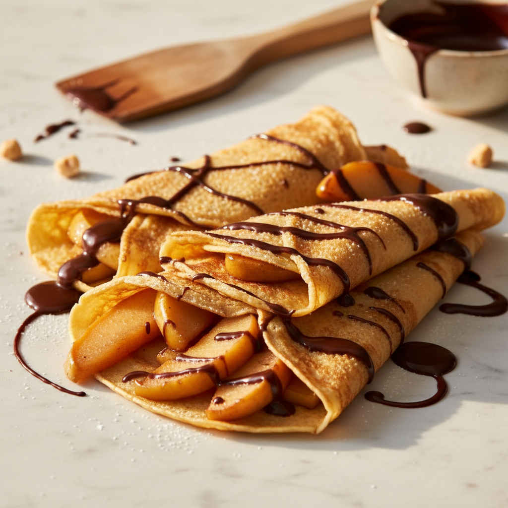 Crêpes au chocolat et fruits