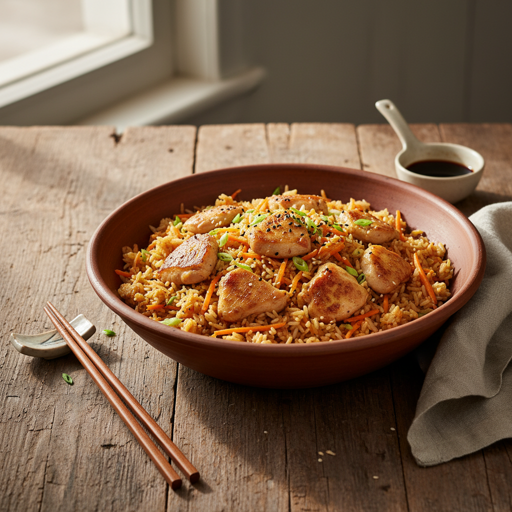 Riz Sauté Poulet-Carottes