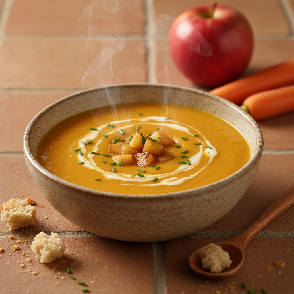 Soupe veloutée de carottes et pommes