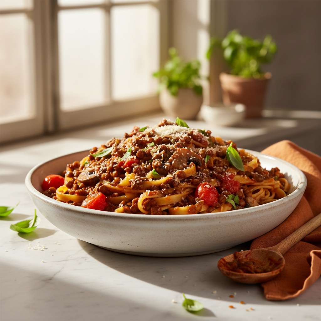 Pâtes à la Bolognaise Végétarienne Gourmande