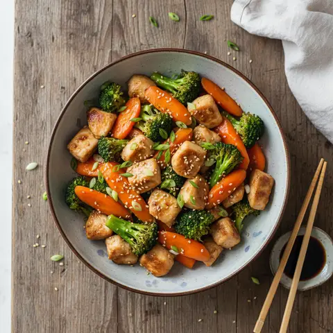 Stir-Fried Chicken with Carrots and Broccoli