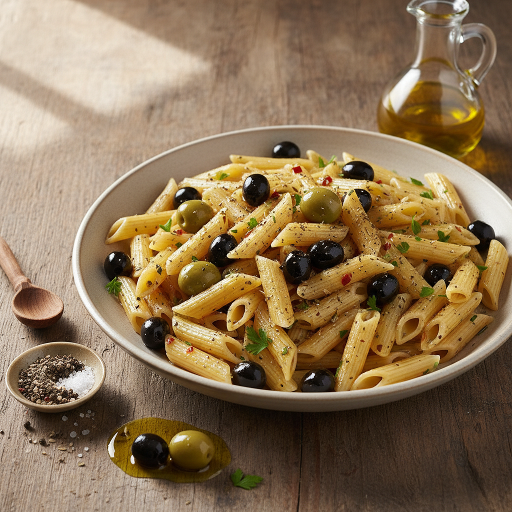 Pâtes aux Olives et Huile d'Olive