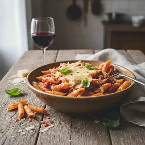 Penne with Tomato Sauce and Comté