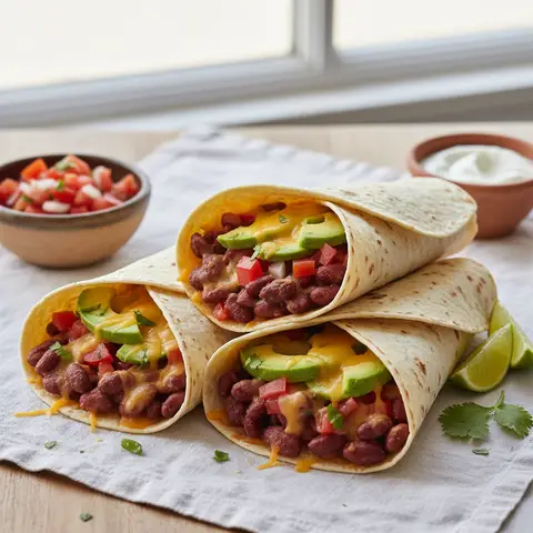 Vegetarian Burrito with Red Beans