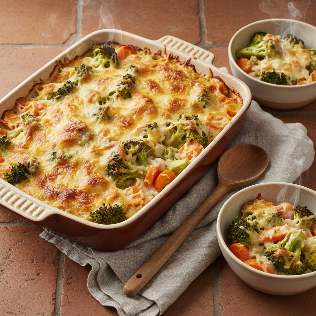 Gratin de Brocoli et Carotte au Gruyère