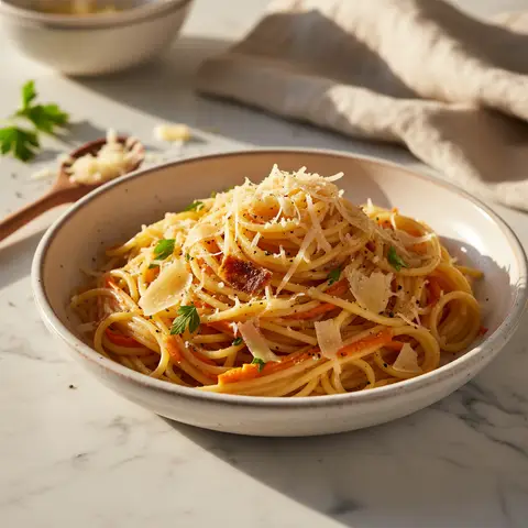 Spaghetti with Carrots and Gruyère
