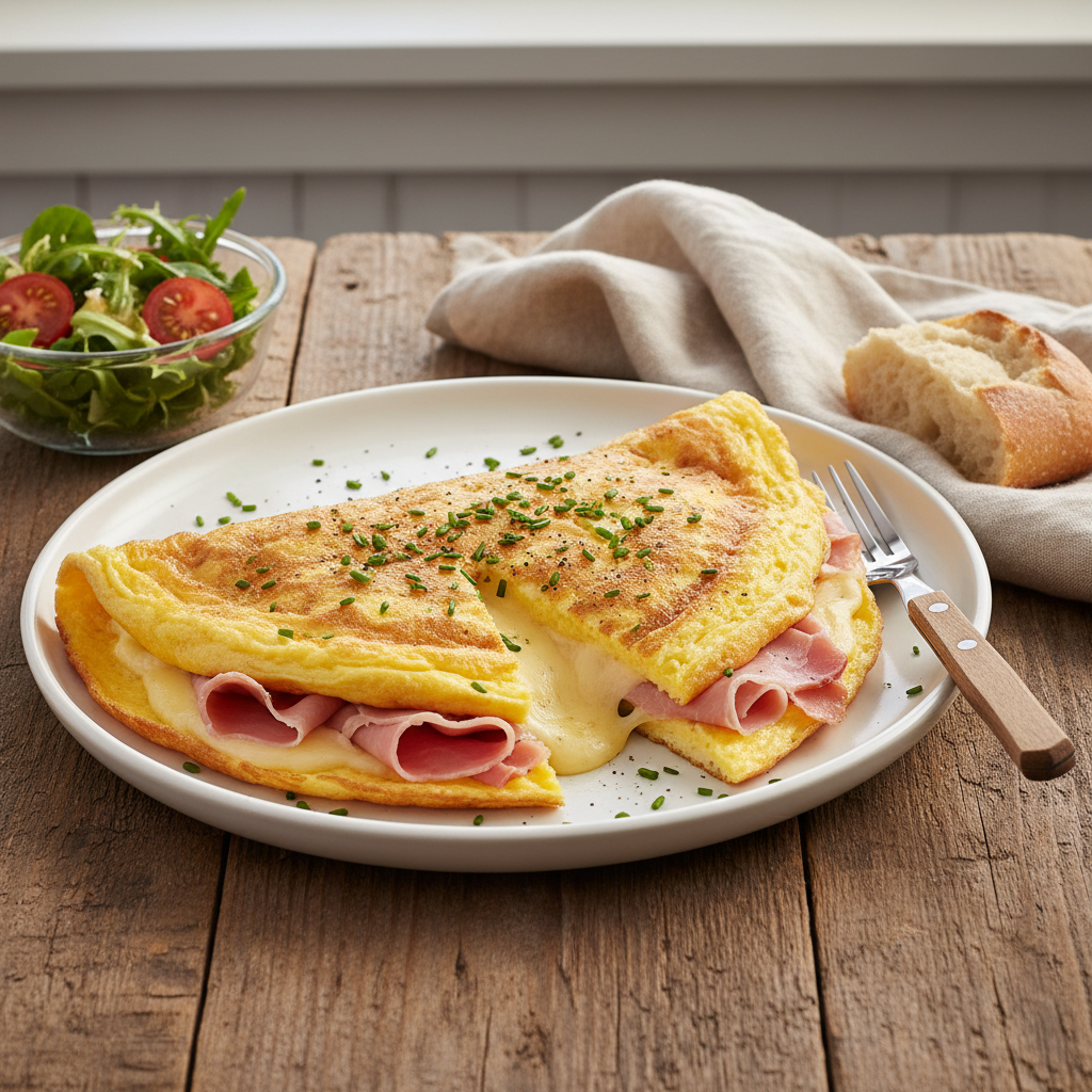 Omelette au Jambon et Gruyère
