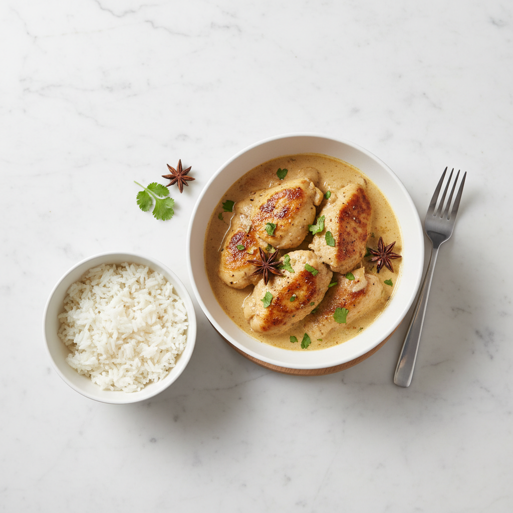 Poulet curry-noix de coco