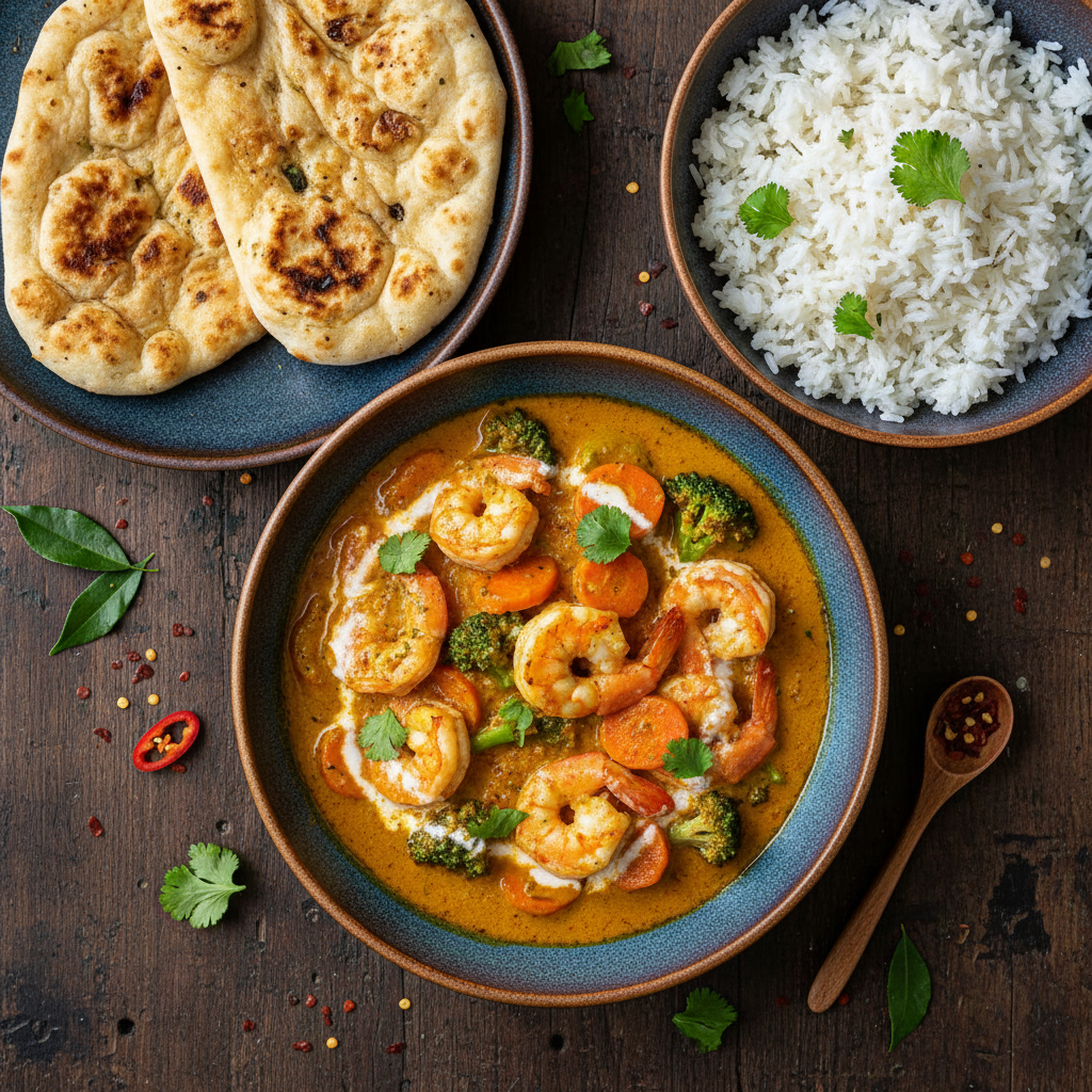 Curry Crevettes Brocoli-Carotte