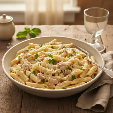 Penne mit Thunfisch und Sahne