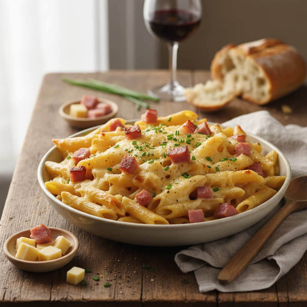 Penne au Jambon et Gruyère