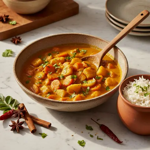 Curry of Carrots, Apples and Potatoes
