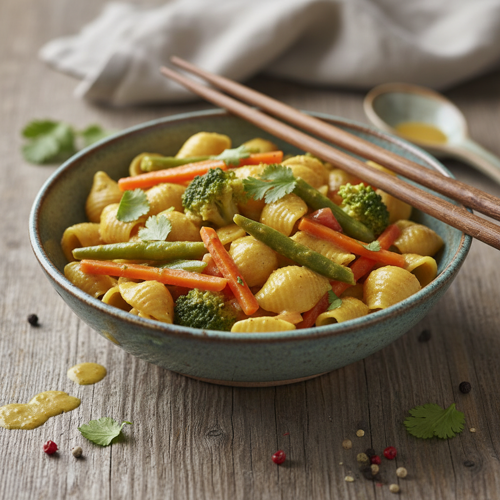 Curry Végétarien Express aux Pâtes