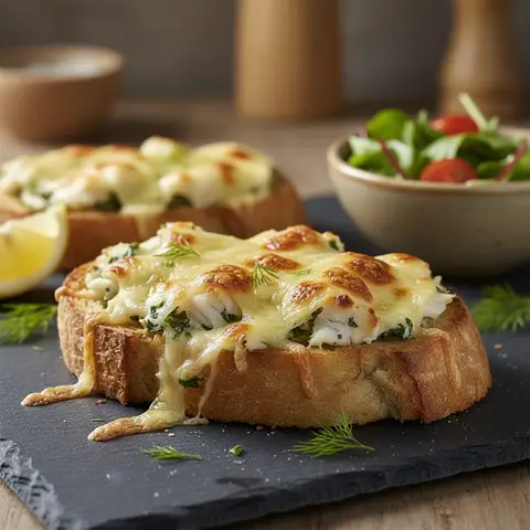 Gegrillte Fisch-Käse-Scheibe