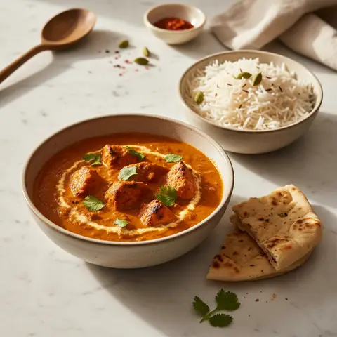Hähnchen Tikka Masala mit Reis