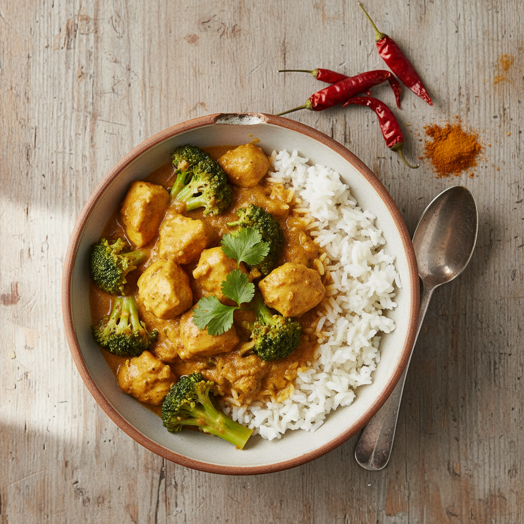 Poulet Curry Brocoli Riz