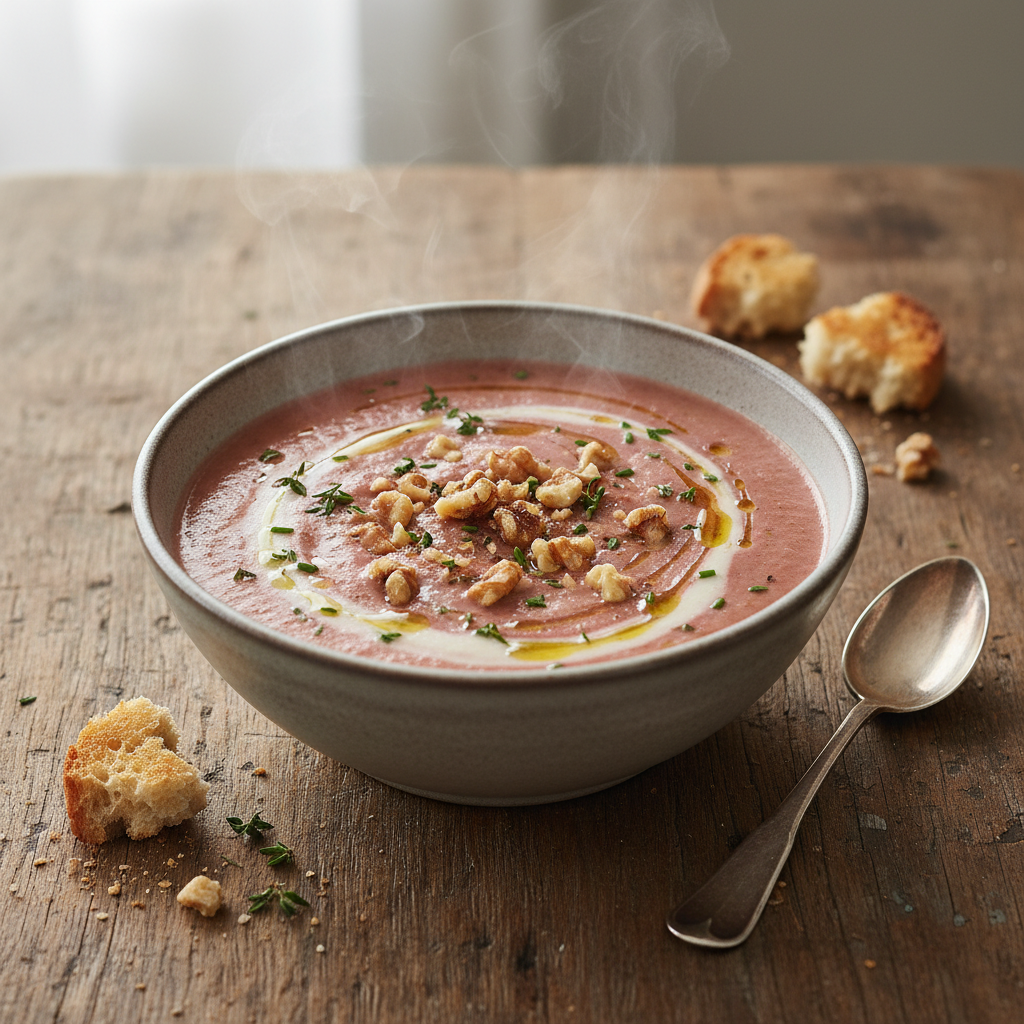 Velouté de Chou-fleur et Betterave aux Noix