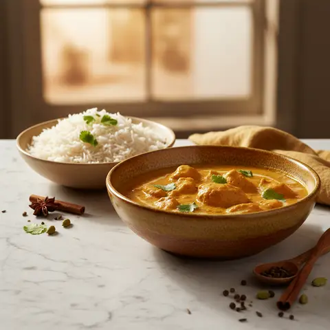 Chicken Curry with Coconut Milk and Rice