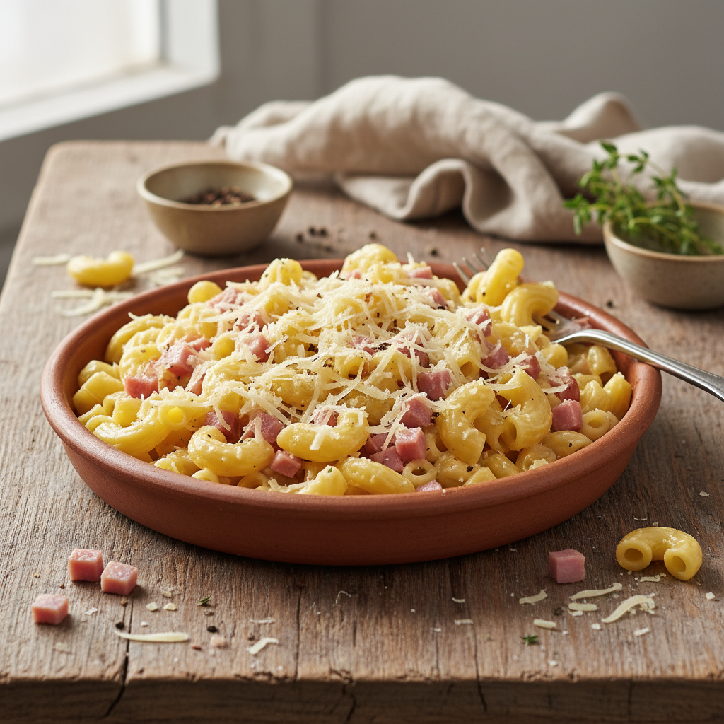 Pâtes au Gruyère et Jambon