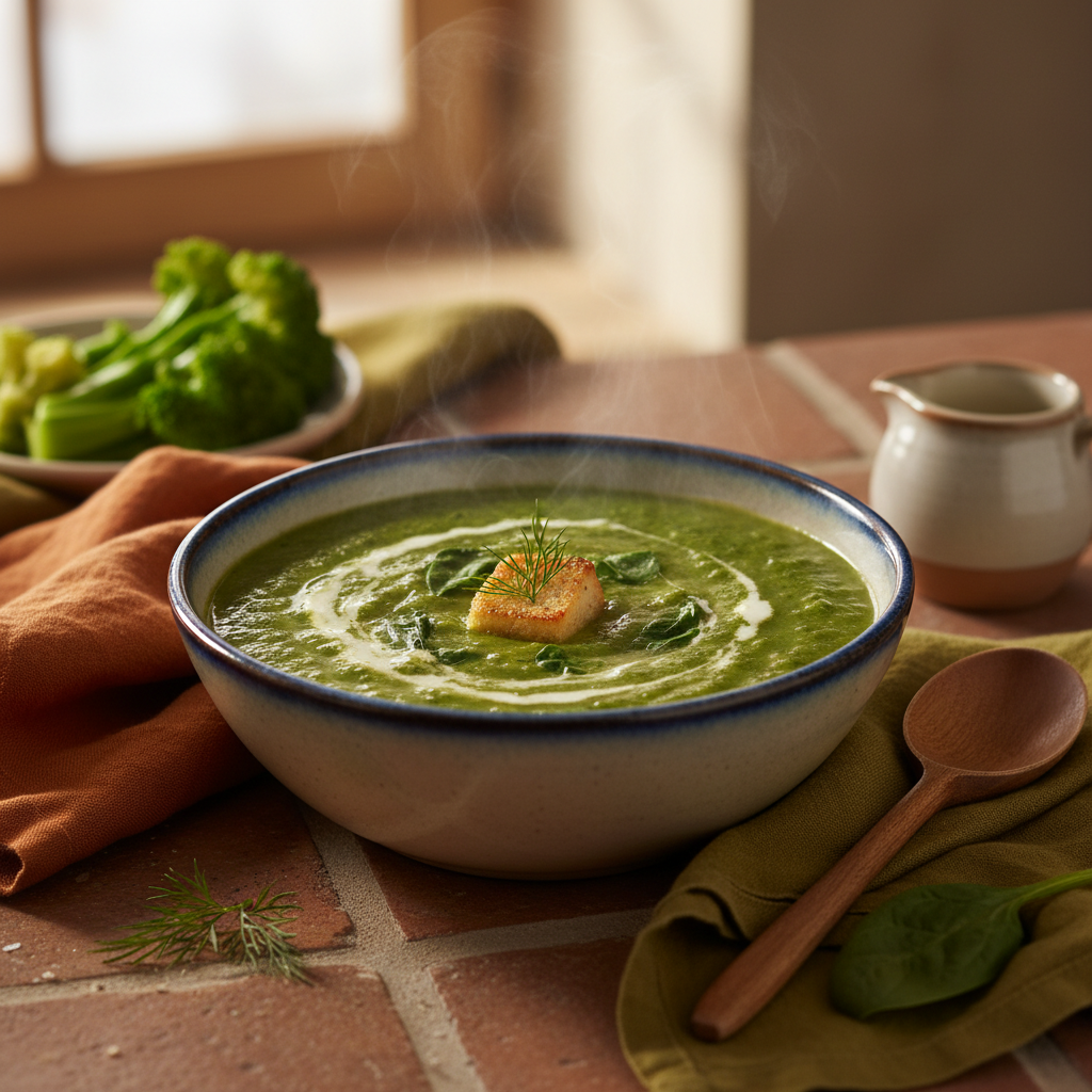 Soupe Brocoli-Épinards Réconfortante