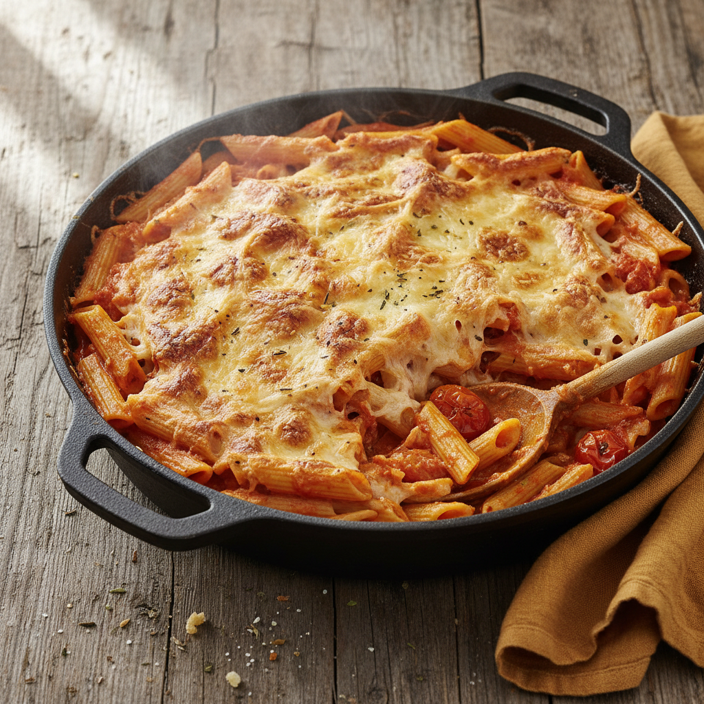 Gratin de Penne au Gruyère et Tomate