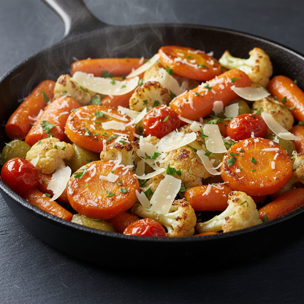 Poêlée de Carottes et Chou-fleur au Parmesan