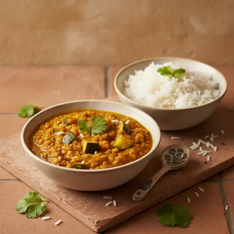 Linsen-Curry mit Zucchini