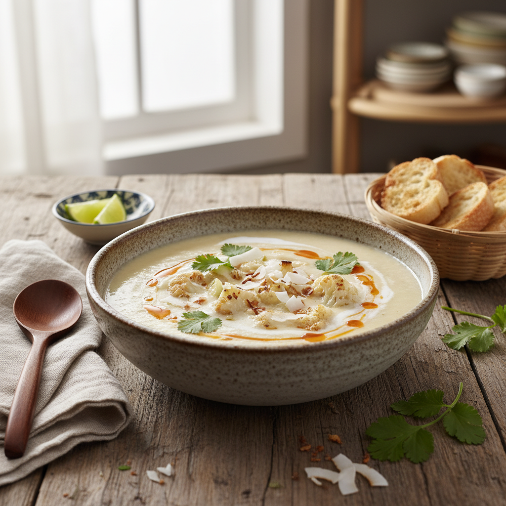Soupe Crémeuse Chou-fleur & Lait de Coco