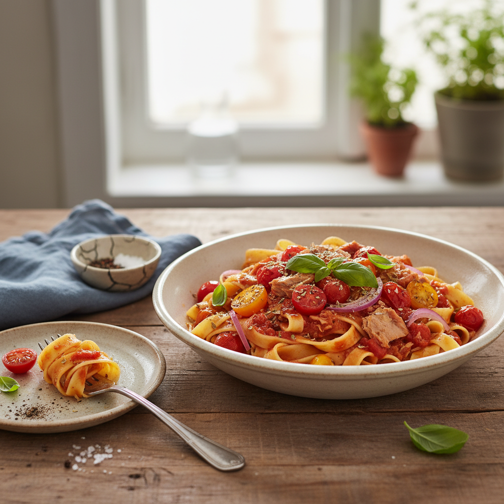Thon aux Tomates et Pâtes Fraîches