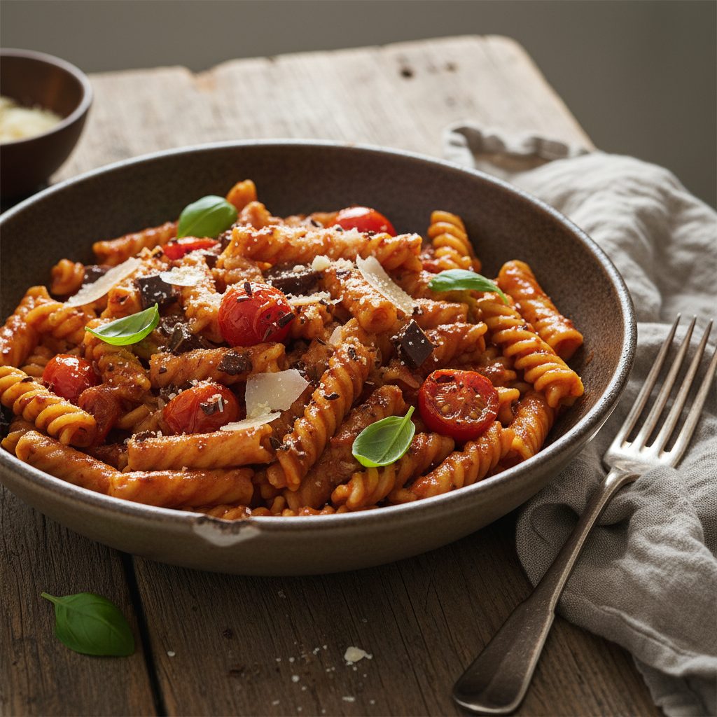 Pâtes à la Sauce Chocolatée et Tomate
