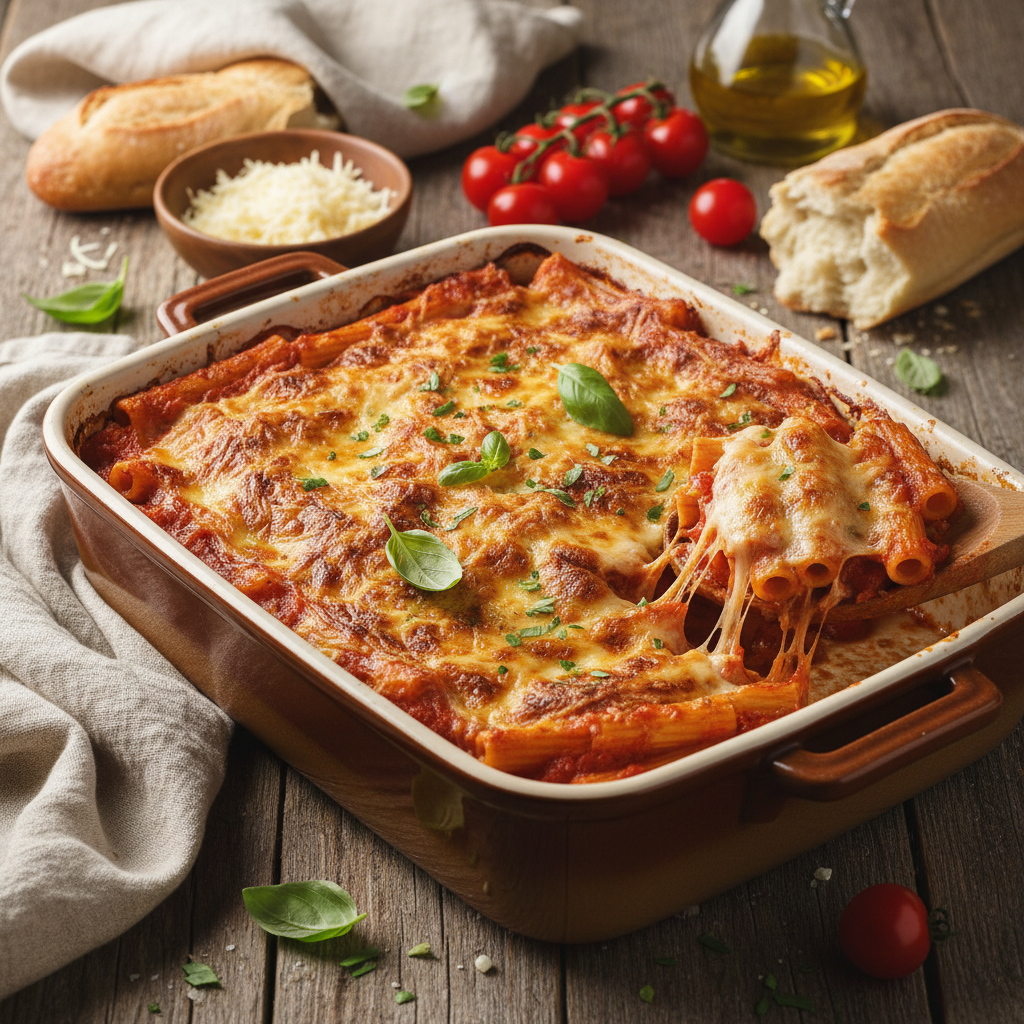 Gratin de Pâtes aux Tomates et Gruyère