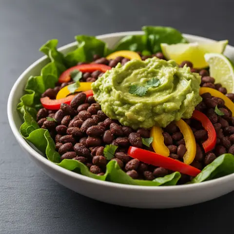 Bowl mexicain aux haricots noirs et guacamole