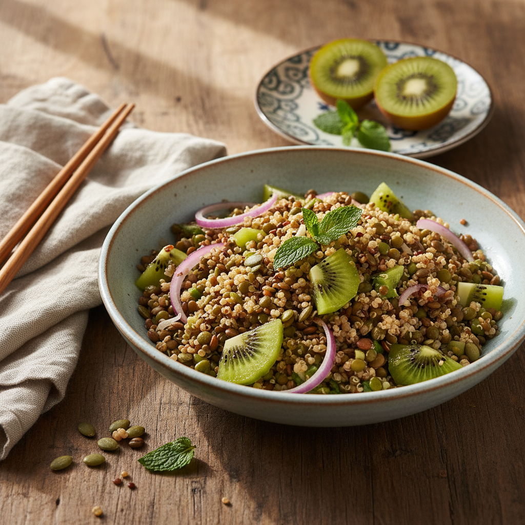Salade de Quinoa aux Lentilles et Kiwis