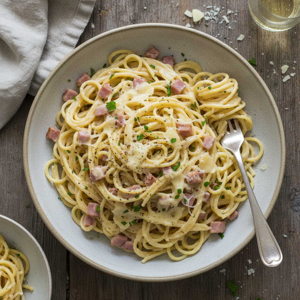 Spaghettis Carbonara Simplifiée